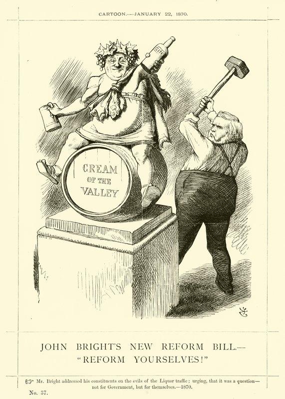Riguardo John Bright: Il nuovo disegno di legge di riforma di John Bright, "Riformatevi!", 22 gennaio 1870 da English School