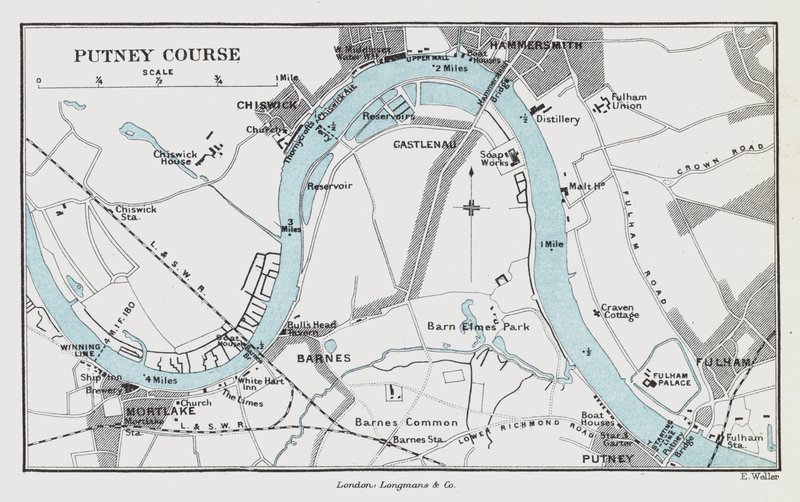 Corso di Putney (incisione colorata) da English School