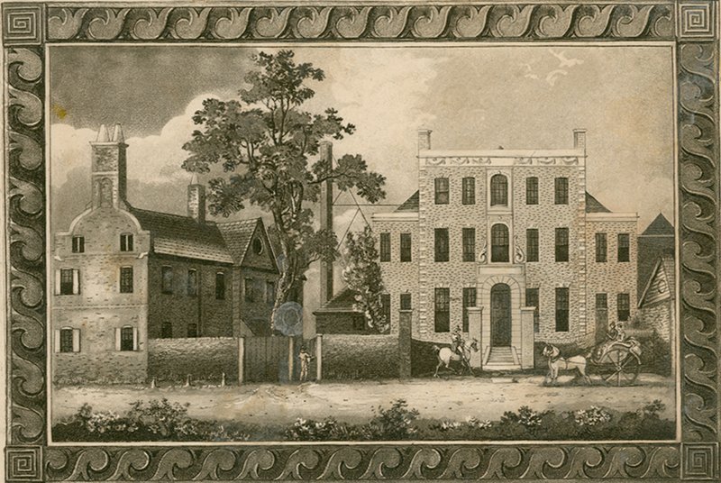 Scuola di Putney, Londra; incisioni datate 1805 di W Harding e firmate dal Rev William Carmalt da English School