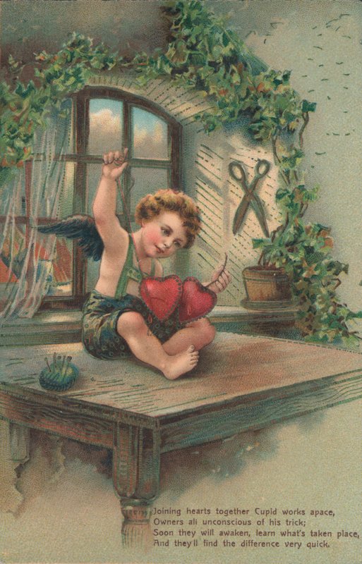 Putto che unisce cuori da English School