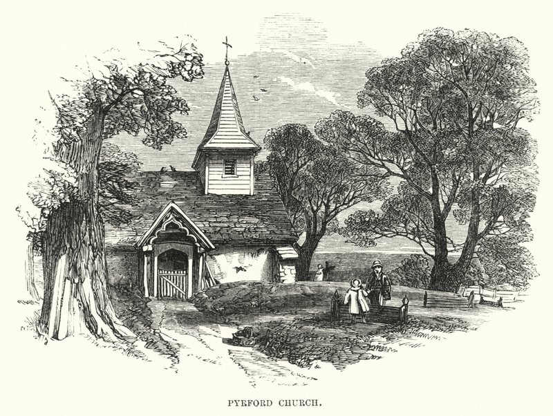 Chiesa di Pyrford (incisione) da English School