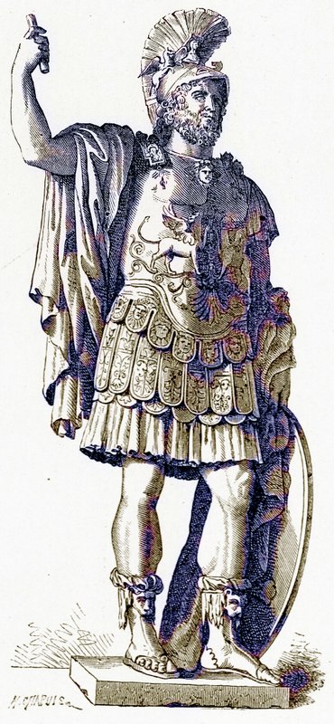 Pirro, illustrazione da History of Rome di Victor Duruy, pubblicato nel 1884 da English School