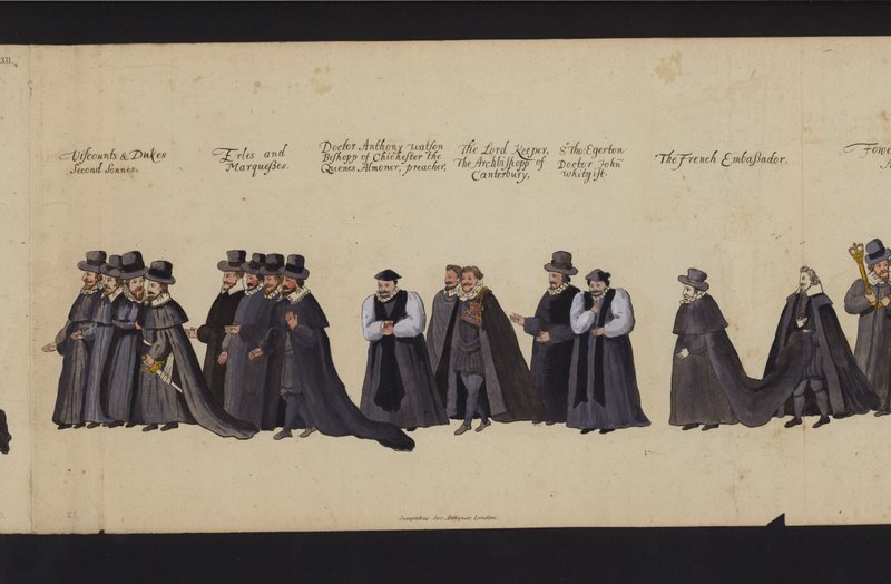 Processione funebre della regina Elisabetta I da English School