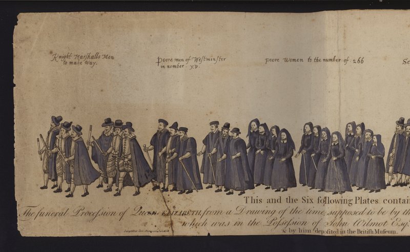 Il corteo funebre della regina Elisabetta I da English School