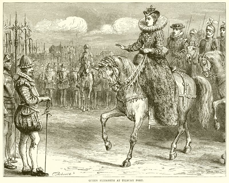 La Regina Elisabetta al Forte di Tilbury da English School