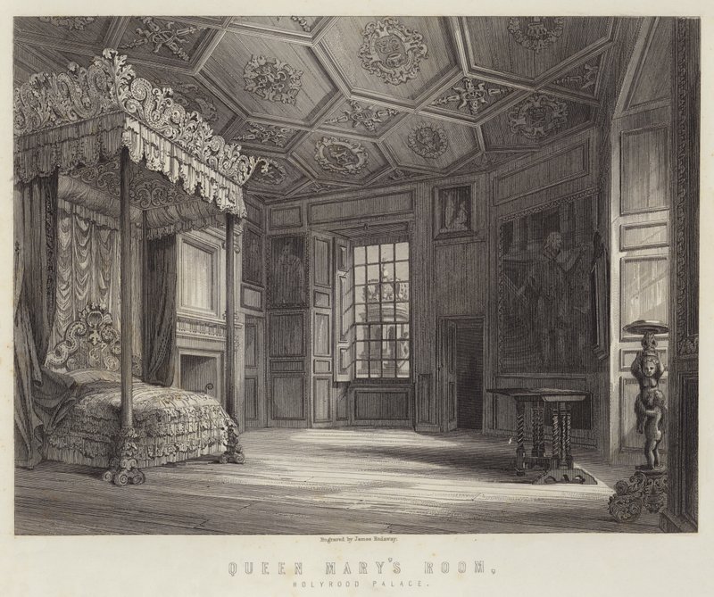 Stanza della Regina Maria, Palazzo di Holyrood (incisione) da English School