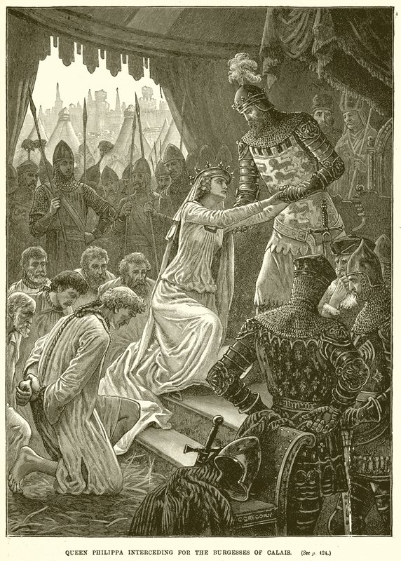 La Regina Filippa che intercede per i borghesi di Calais da English School
