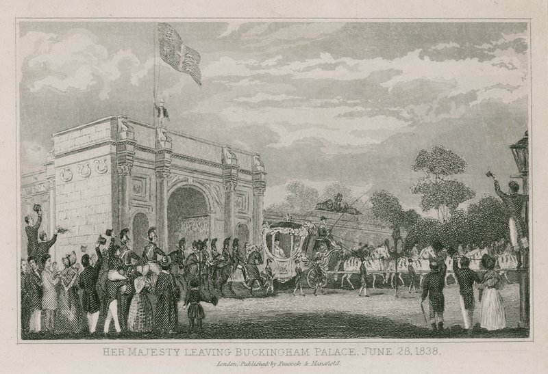 La Regina Vittoria lascia Buckingham Palace, 28 giugno 1838 da English School