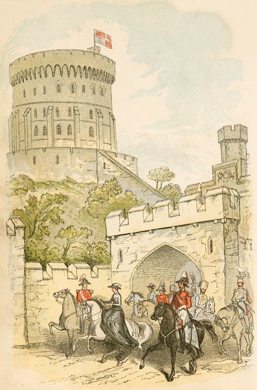 La regina Vittoria che esce dal Castello di Windsor da English School