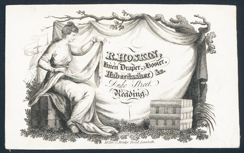 R Hoskin, drappiere di lino, merciaio, mercante di articoli di merceria da English School