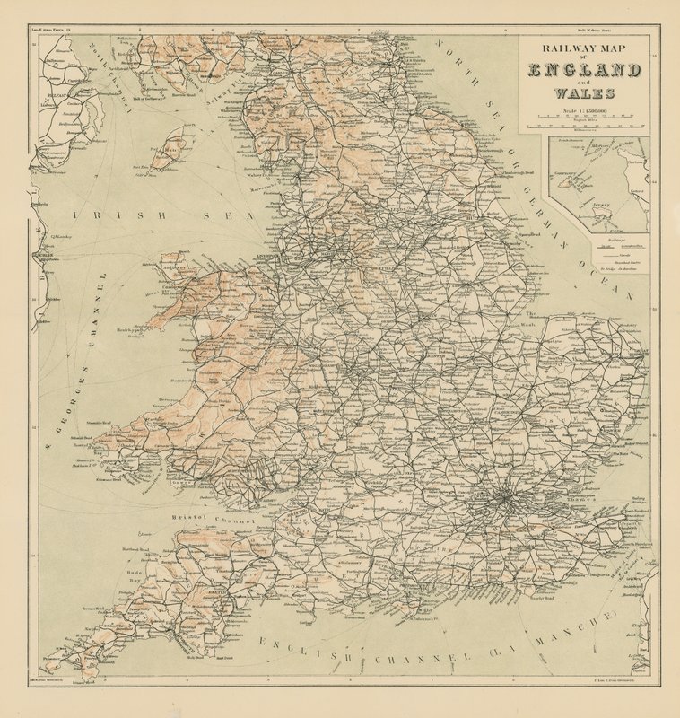 Mappa ferroviaria di Inghilterra e Galles da English School