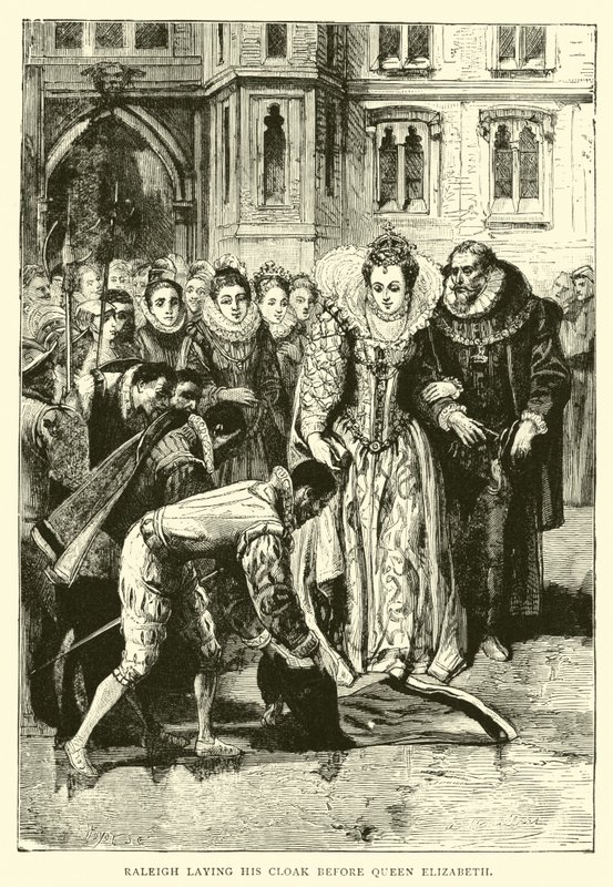 Raleigh stende il suo mantello davanti alla regina Elisabetta da English School