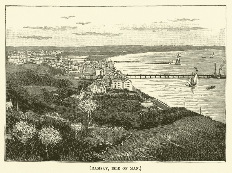 Ramsay, Isola di Man (incisione) da English School