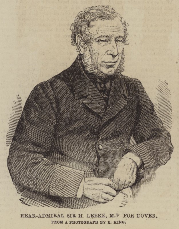 Retroammiraglio Sir H Leeke, MP per Dover (incisione) da English School