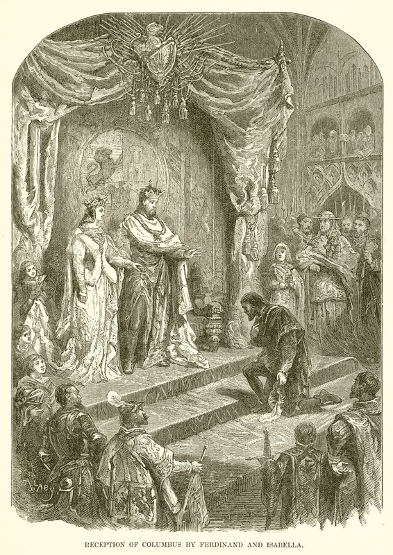 Accoglienza di Colombo da parte di Ferdinando e Isabella da English School