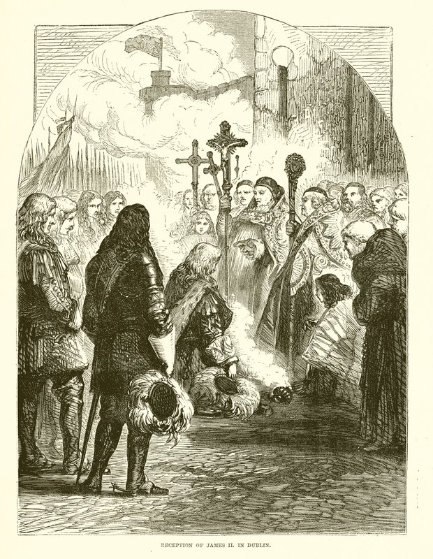 Accoglienza di Giacomo II a Dublino da English School