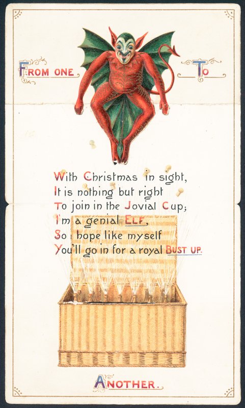 Diavolo Rosso e Cesto di Vimini, Cartolina di Natale da English School