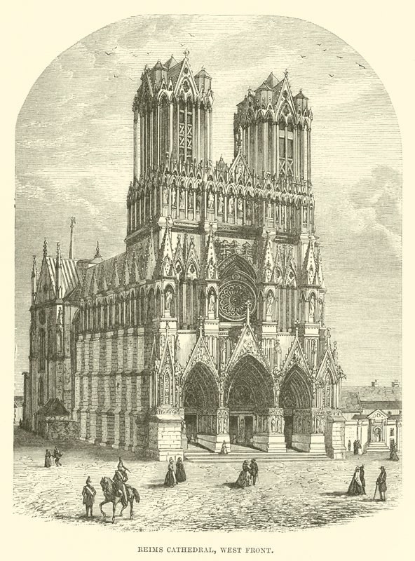 Cattedrale di Reims, facciata ovest (incisione) da English School