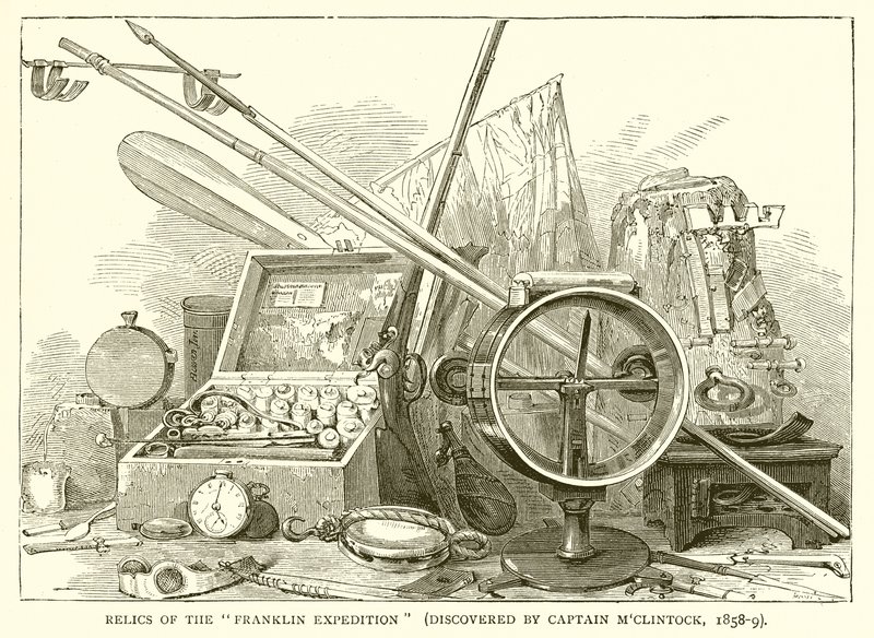 Reliquie della spedizione di Franklin (scoperte dal capitano MClintock, 1858-9) da English School