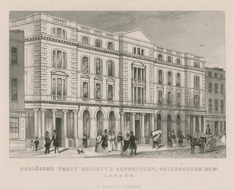 Deposito della Società dei Trattati Religiosi, Paternoster Row, Londra da English School