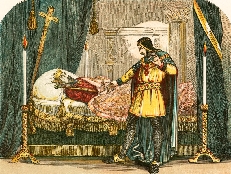 Il rimorso di Riccardo I alla vista del cadavere di suo padre da English School