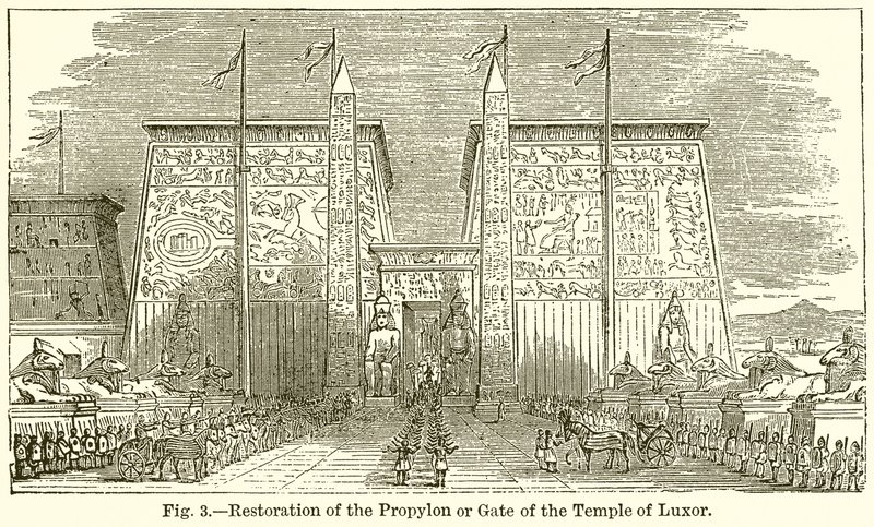 Restauro del Propylon o Porta del Tempio di Luxor da English School