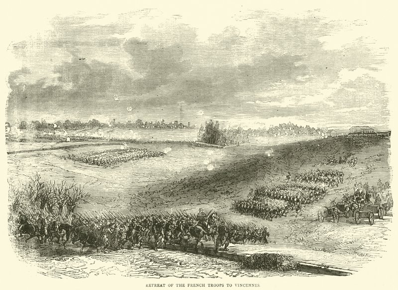 Ritirata delle truppe francesi a Vincennes, dicembre 1870 da English School