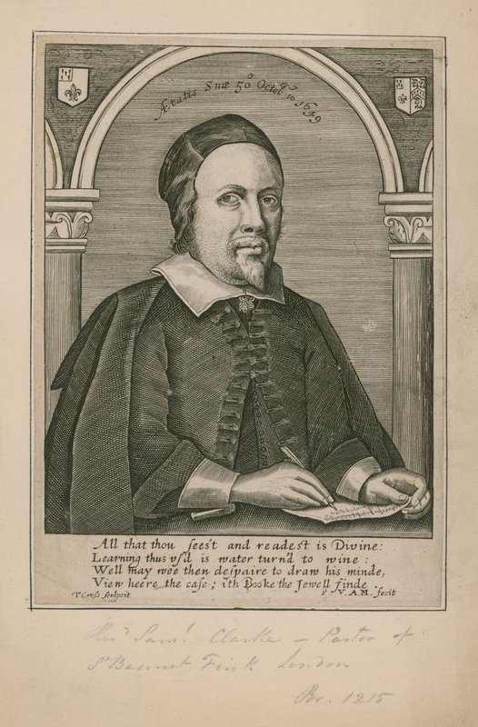 Reverendo Samuel Clarke, pastore di St Bennet Fink da English School