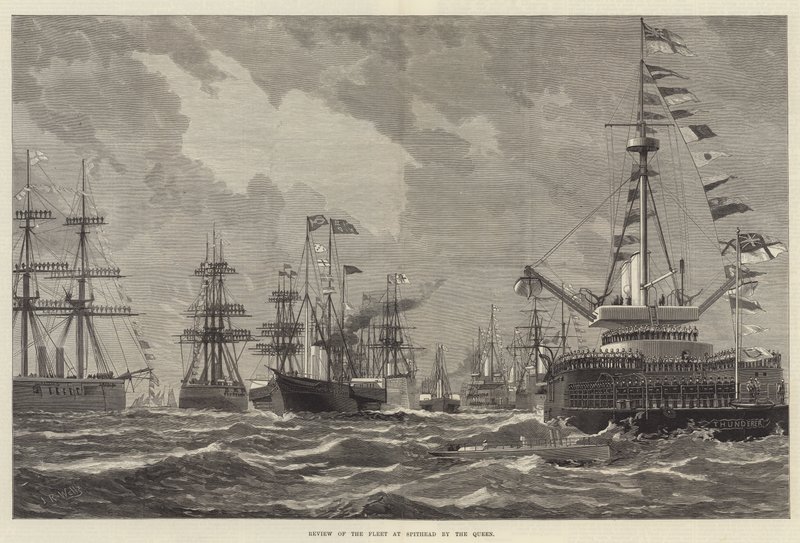 Revisione della flotta a Spithead da parte della regina da English School