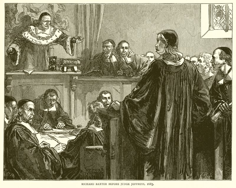 Richard Baxter davanti al giudice Jeffreys, 1685 da English School