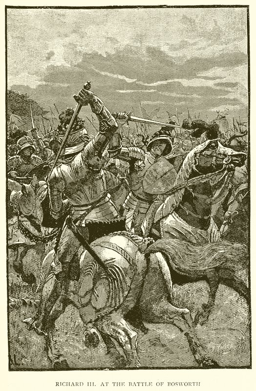 Riccardo III alla Battaglia di Bosworth da English School