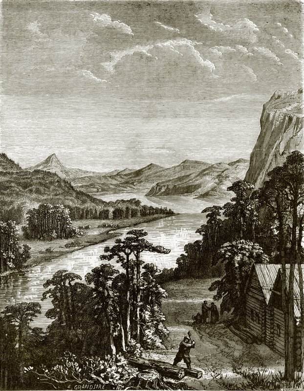 Fiume Amoor e montagne King-Gan da English School