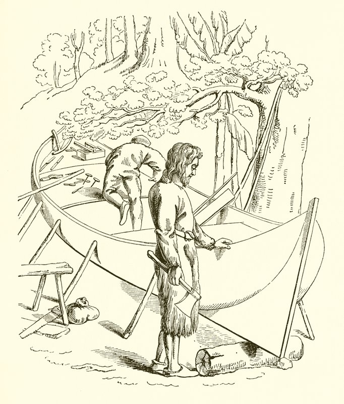 Robinson Crusoe costruisce la sua barca da English School