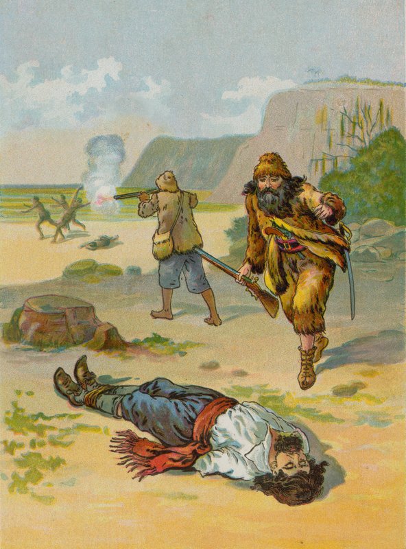 Robinson Crusoe libera il prigioniero da English School