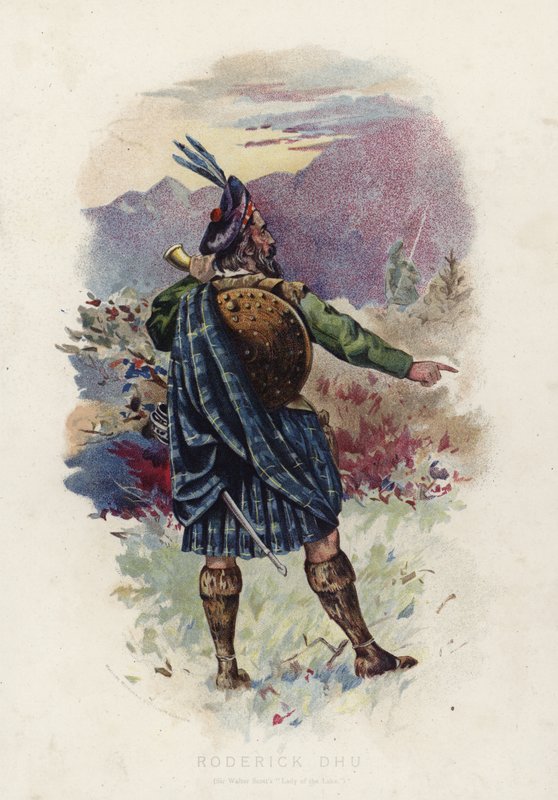 Roderick Dhu, da La donna del lago di Sir Walter Scott da English School