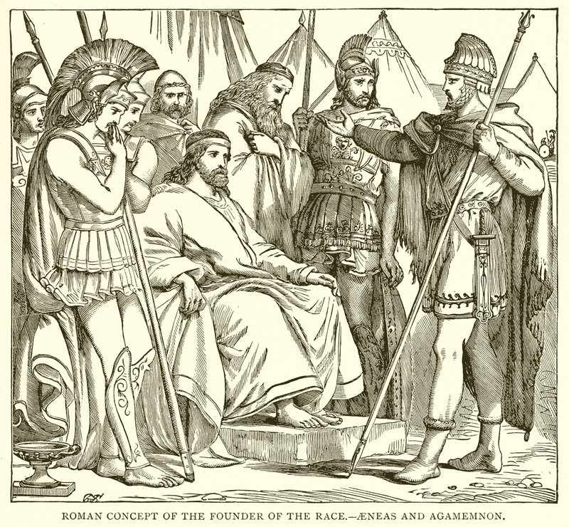Concetto romano del fondatore della razza.--Enea e Agamennone da English School