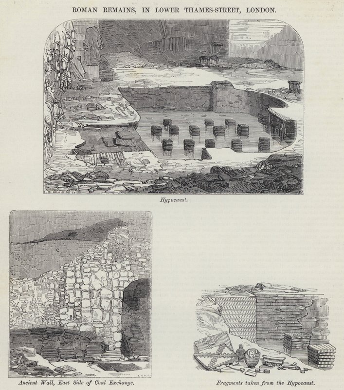 Resti Romani, in Lower Thames-Street, Londra da English School