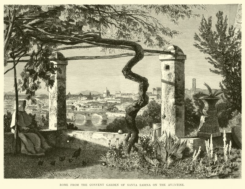 Roma dal giardino del convento di Santa Sabina sull