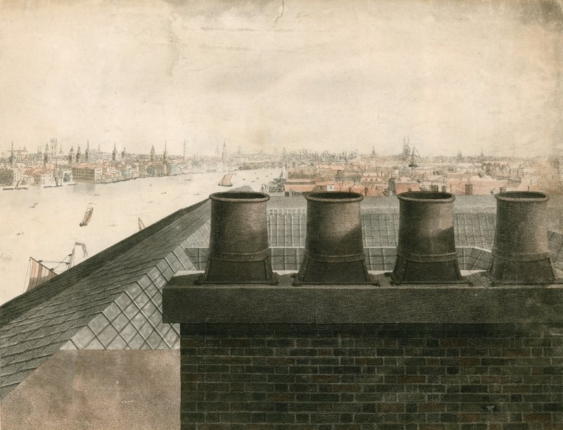 Vista dal tetto di Londra e del fiume Tamigi da English School