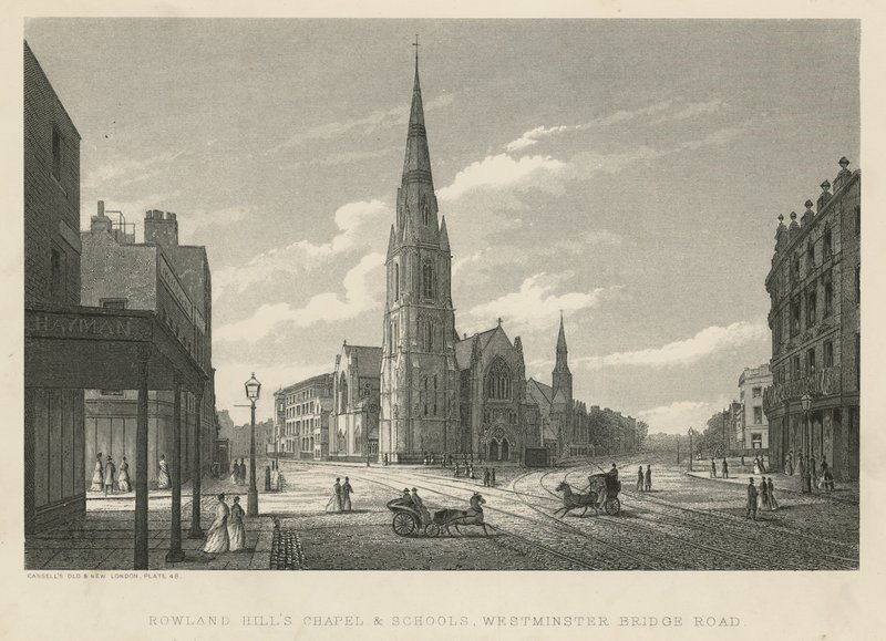 Cappella e Scuole di Rowland Hill, Westminster Bridge Road, Lambeth da English School