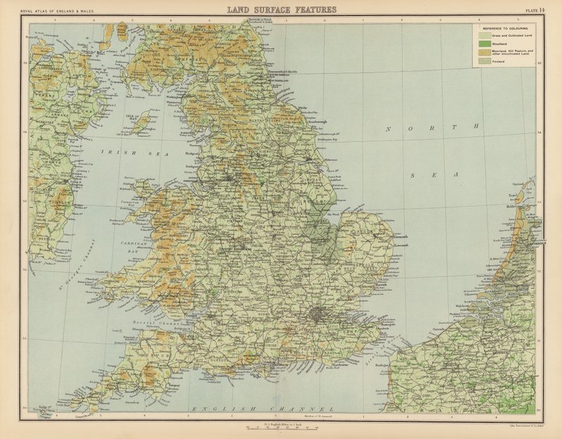 Atlante Reale, c 1900: Caratteristiche della Superficie Terrestre da English School