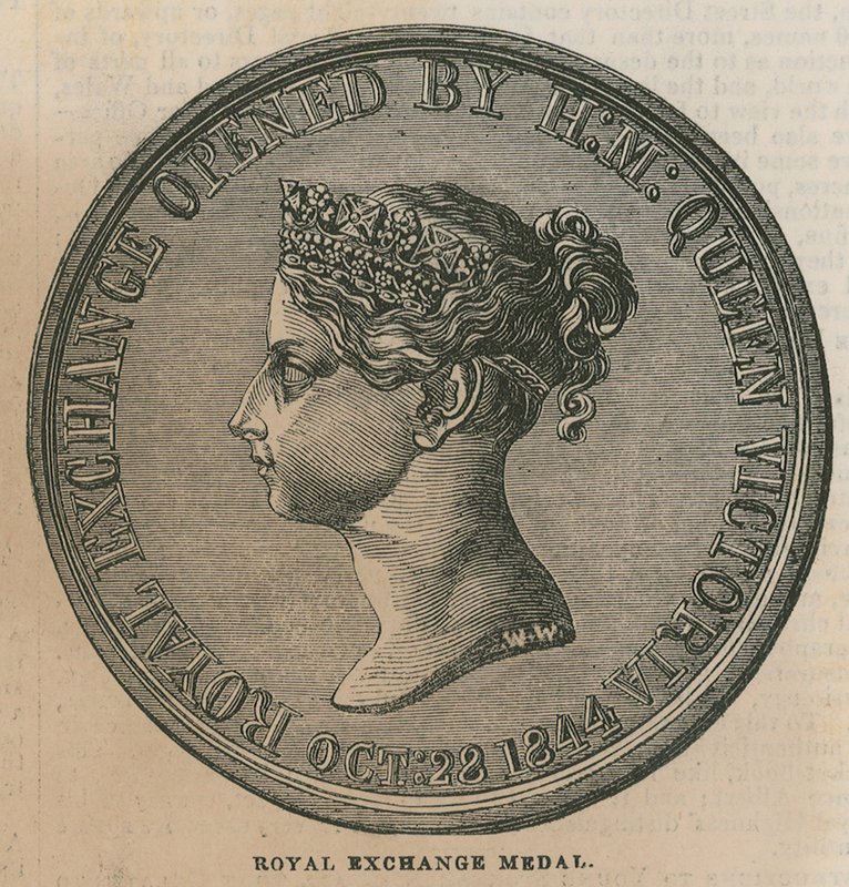 Medaglia della Royal Exchange, coniata per commemorare l