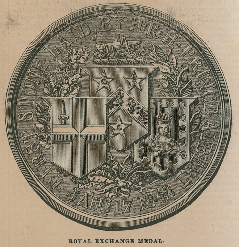 Medaglia della Royal Exchange, coniata per commemorare l