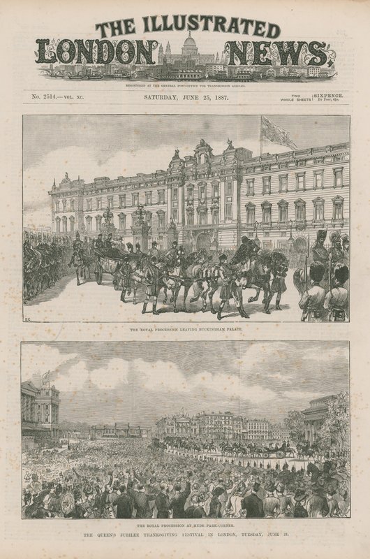 Processione reale che lascia Buckingham Palace e a Hyde Park Corner da English School