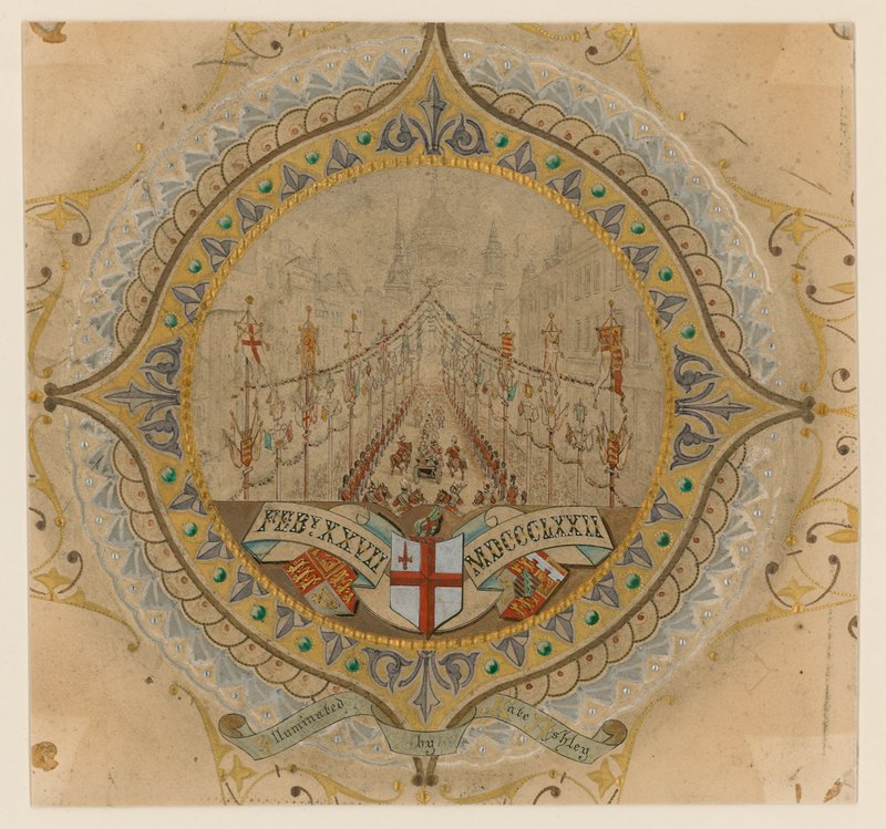 Processione reale della visita di Sua Maestà alla Cattedrale di San Paolo, Londra, 27 febbraio 1872 da English School