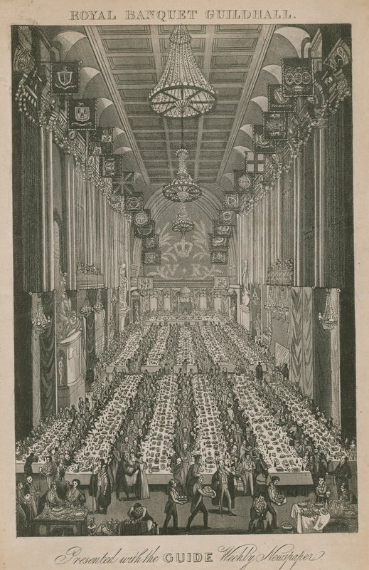 Banchetto reale, Guildhall, Londra da English School