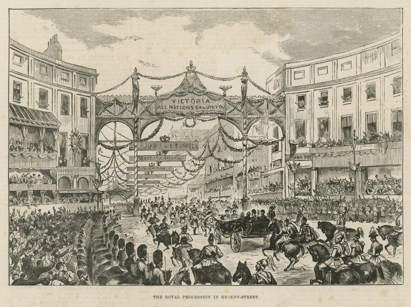 Processione reale in Regent Street da English School