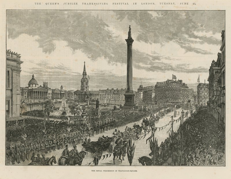 Processione reale in Trafalgar Square da English School