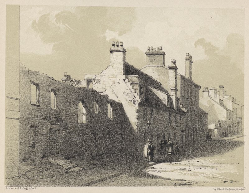 Casa in rovina, Rottenrow (incisione) da English School