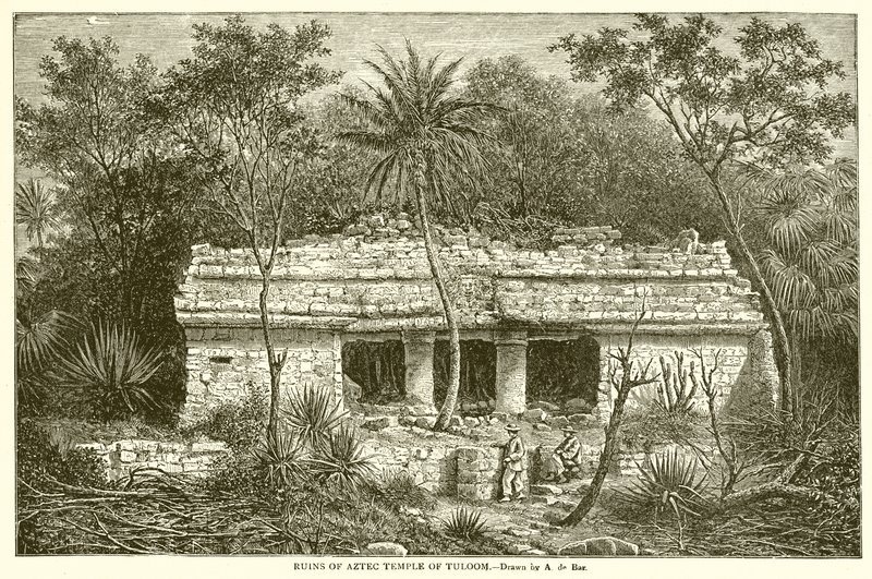 Rovine del tempio azteco di Tuloom da English School